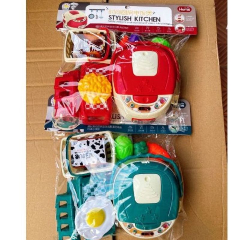 Bộ đồ chơi nấu ăn có nồi cơm điện, túi 26x28cm