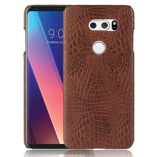 Bao da điện thoại họa tiết vân da cá sấu sang trọng kiểu dáng retro chống sốc cho LG V30