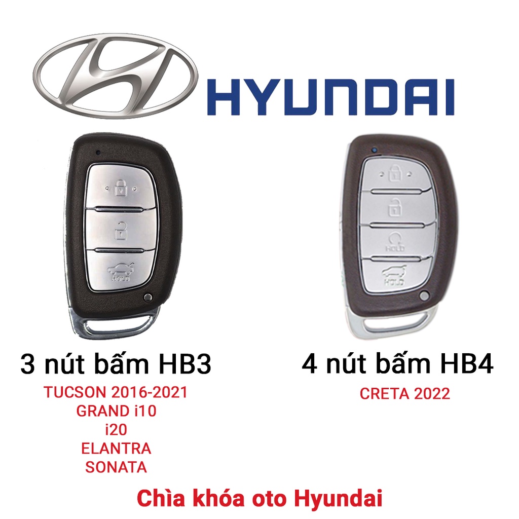 Bao da bọc chìa khóa ô tô Hyundai Tucson I10 I120 Elantra Creta 2022  khâu tay hở nút bấm móc đen HB