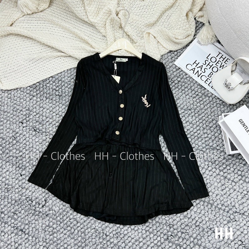 SET ÁO TĂM YSL KÈM CHÂN VÁY LEN TĂM MỎNG