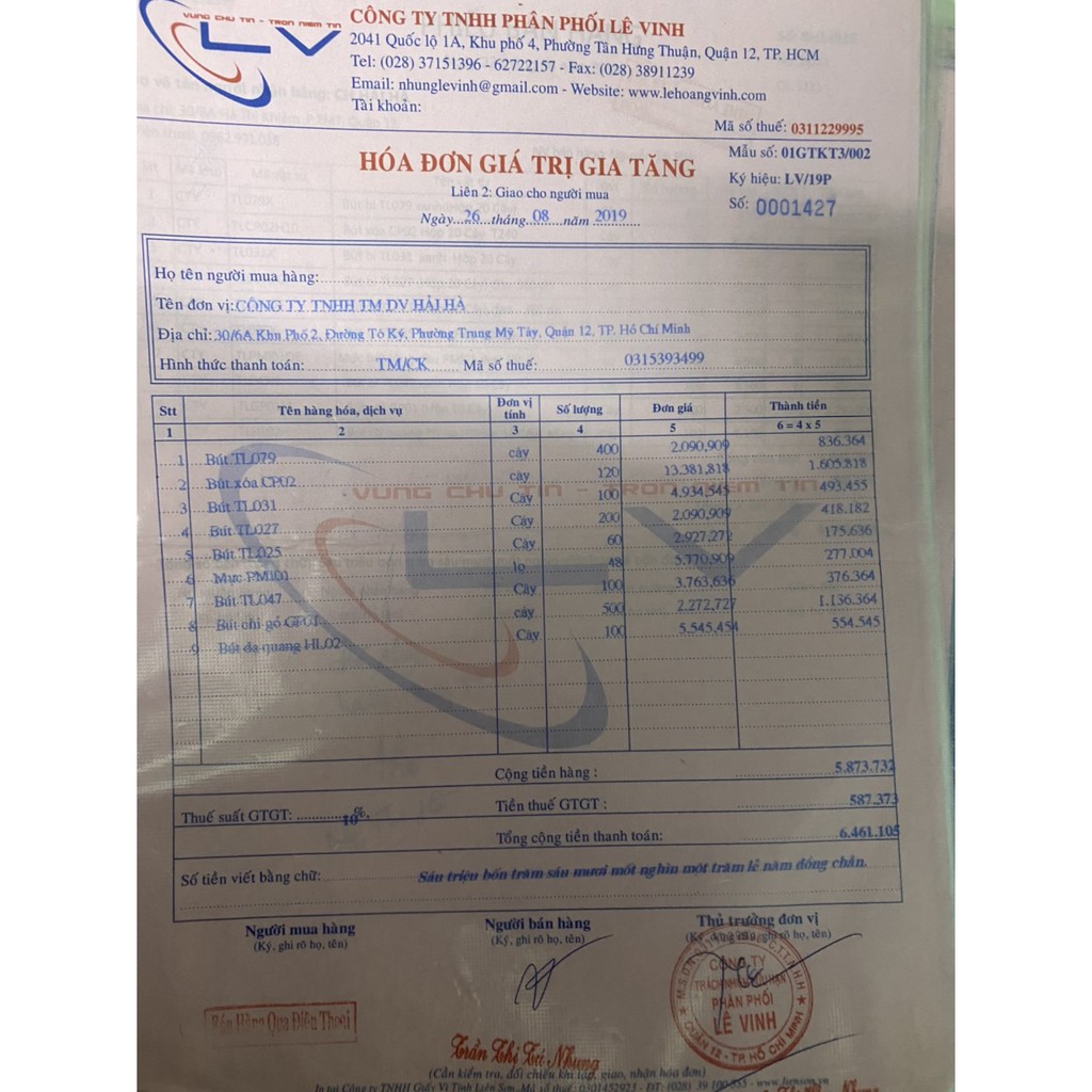 Hộp 10 cây bút bi TL047
