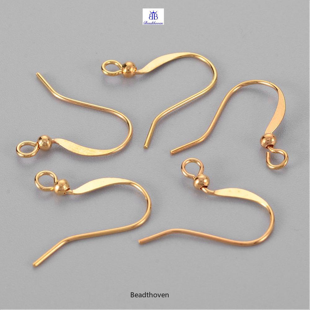 Set 100 Móc Khuyên Tai Kiểu Pháp Bằng Đồng Thau Với Lỗ 15mm Lỗ 2mm Tiện Dụng