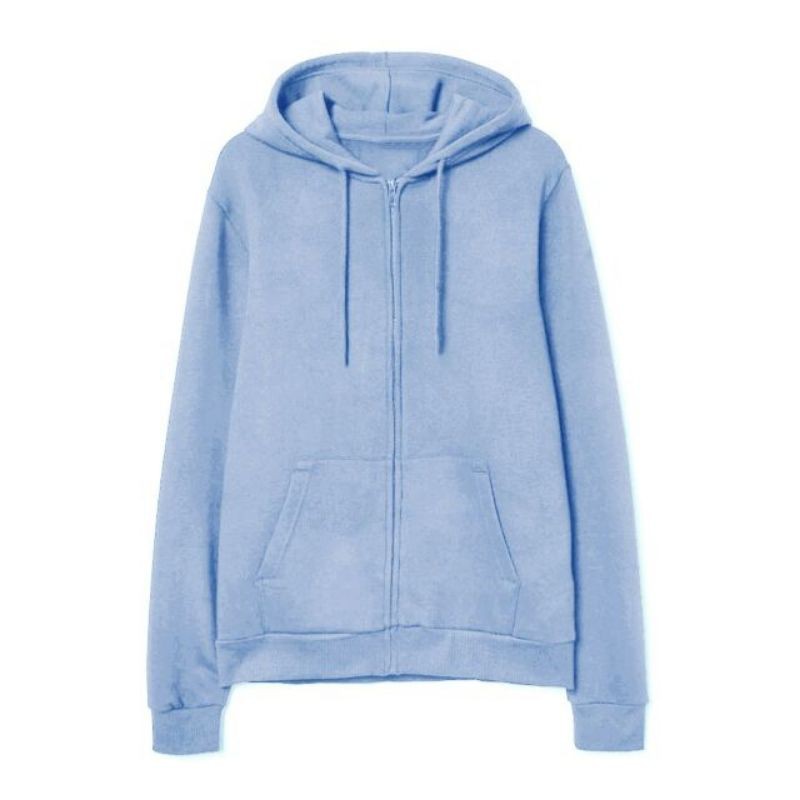 Áo hoodie dây kéo form rộng màu xanh lam M L XL 2XL 40kg - 85kg | BigBuy360 - bigbuy360.vn