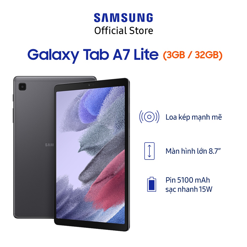 [Mã ELSS1TR giảm 5% đơn 3TR] Máy tính bảng Samsung Galaxy Tab A7 Lite (SM-T225) - Hàng Chính Hãng