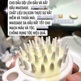 Lược silicon massage gội đầu, lược Muji