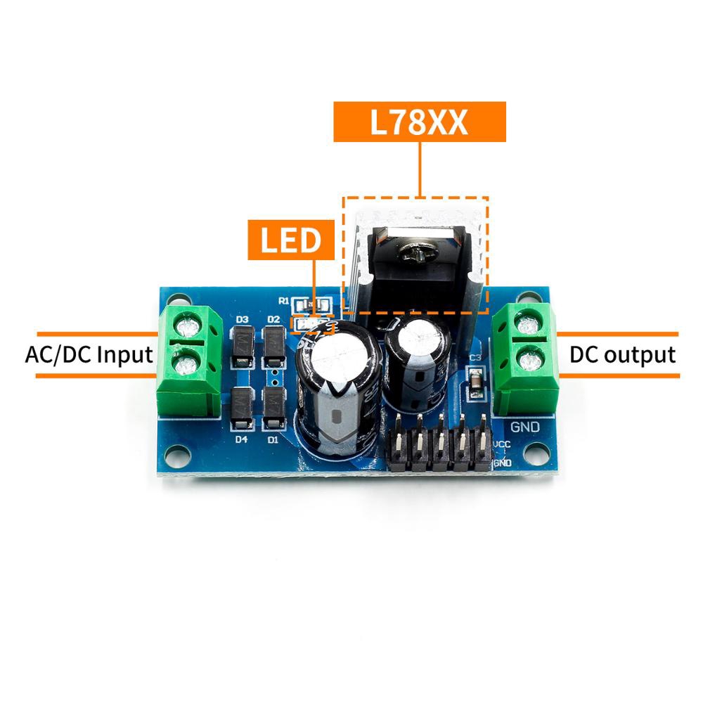Bộ điều chỉnh điện áp ba đầu cuối LM7805 LM7806 LM7809 LM7812 DC / AC cấp nguồn 5V 6V 9V 12V đầu ra tối đa 1.2A