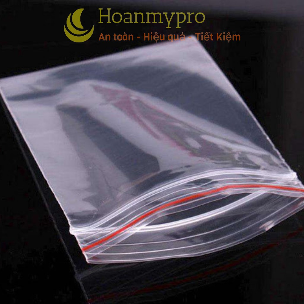 Túi Zip Chỉ Đỏ Túi zipper Viền Đỏ Bấm Miệng Trong Suốt Bịch Zip Nhiều Kích Thước Ziplock