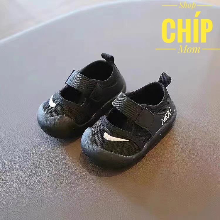 sandal bé gái giày bún tập đi chống vấp êm chân nhẹ cho bé từ 6m đen, trắng QCCC full hộp  quai dán chống tuột XH1