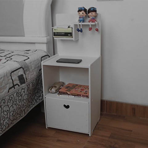◆Bàn đầu giường phòng ngủ đơn giản tập thể gỗ nhựa tủ đựng đồ nhỏ lắp ráp bảo vệ môi trường