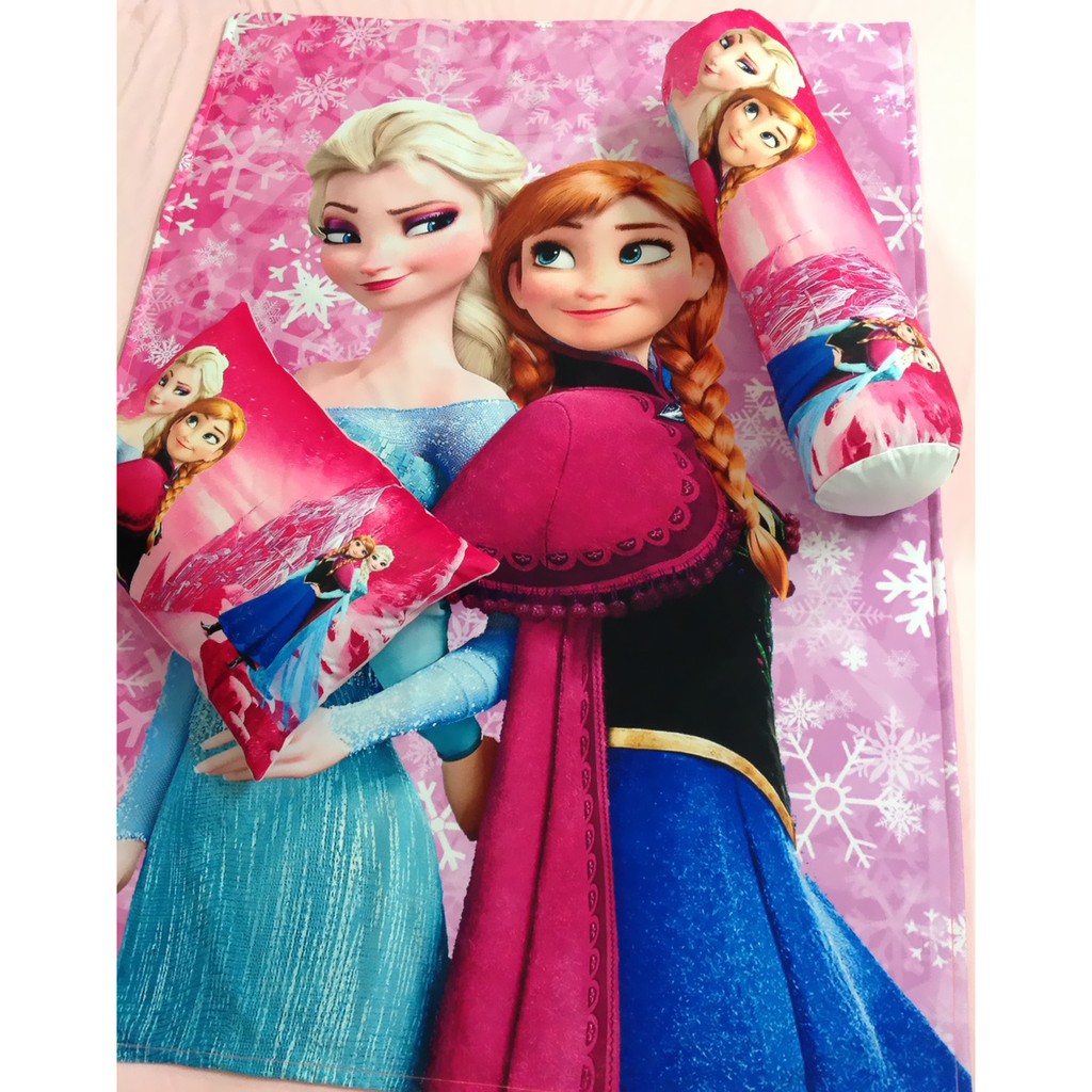 Combo gối nằm gối ôm  và chăn Elsa cho bé 3-5 tuổi