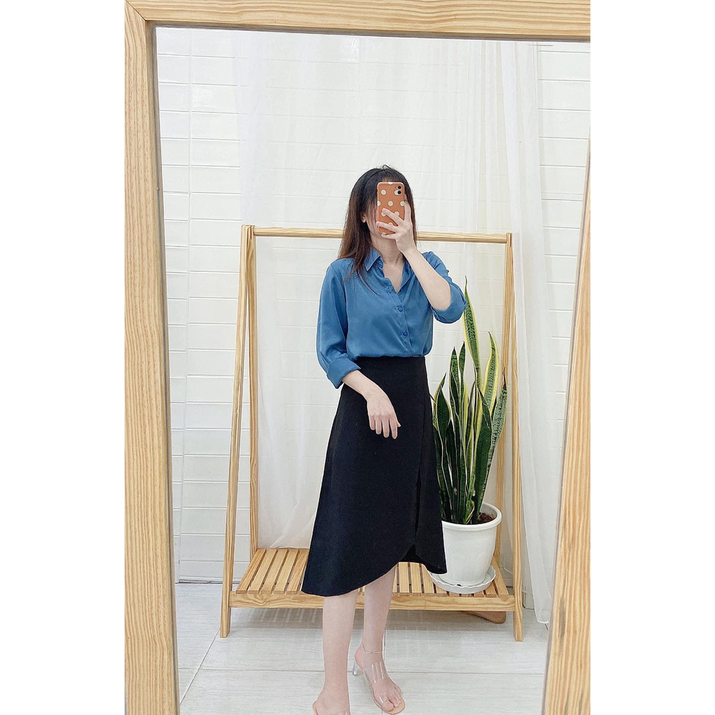chân váy dài chữ A, xẻ tà mã V115 | BigBuy360 - bigbuy360.vn