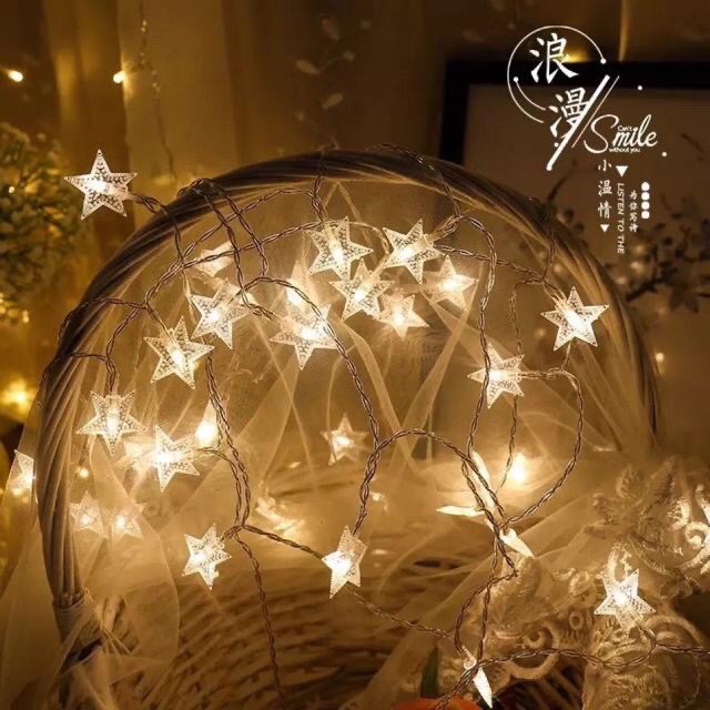 LED Fairy Lights - Đèn Đom Đóm Bóng hình Ngôi Sao 3m 30 bóng Chạy Pin AA Trang trí lễ Giáng Sinh Noel đẹp lung linh