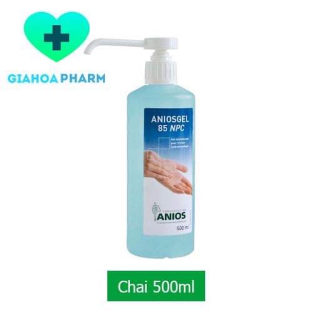 Dung dịch nước rửa tay sát khuẩn Aniosgel 85 NPC 500ml (CHÍNH HÃNG) - Rửa tay khô diệt khuẩn nhanh (Pháp) [Anios]