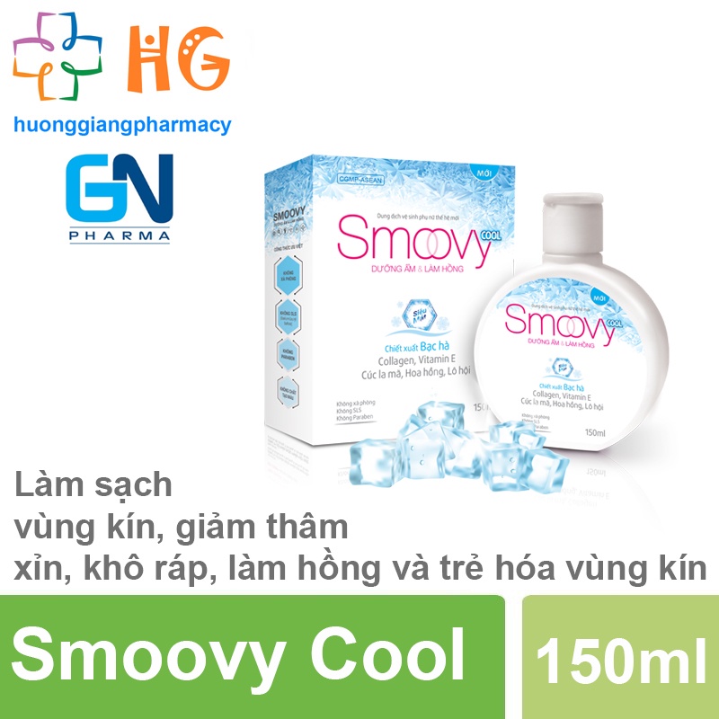 Dung dịch vệ sinh phụ nữ Smoovy, Smoovy Cool ✅ Hàng Chính Hãng 100% - Làm sạch vùng kín, làm hồng và se khít vùng kín