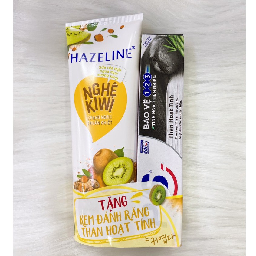 Sữa Rửa Mặt Hazeline Nghệ Và Kiwi (100g) mới ( tặng quà mini )