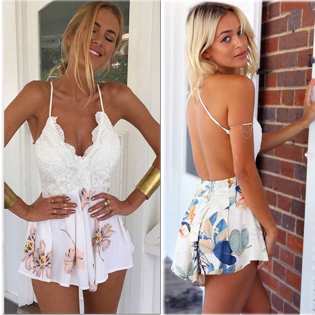 Bộ áo liền quần in hoạt hình xinh xắn gợi cảm dành cho nữ