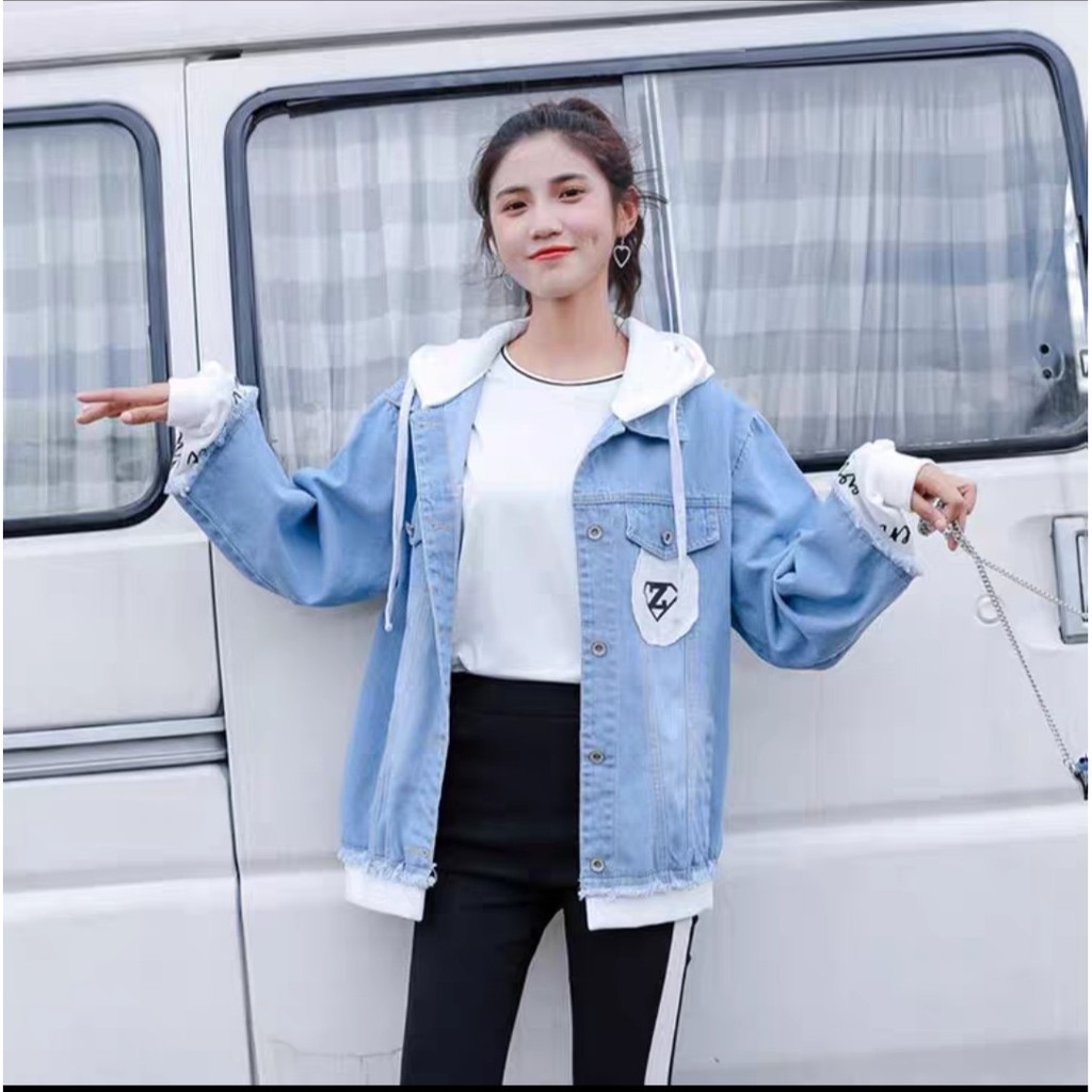 Áo Khoác Jean Liền Mũ Nỉ Cao Cấp Nam Nữ Đẳng Cấp thời trang hot nhất hiện nay 2020