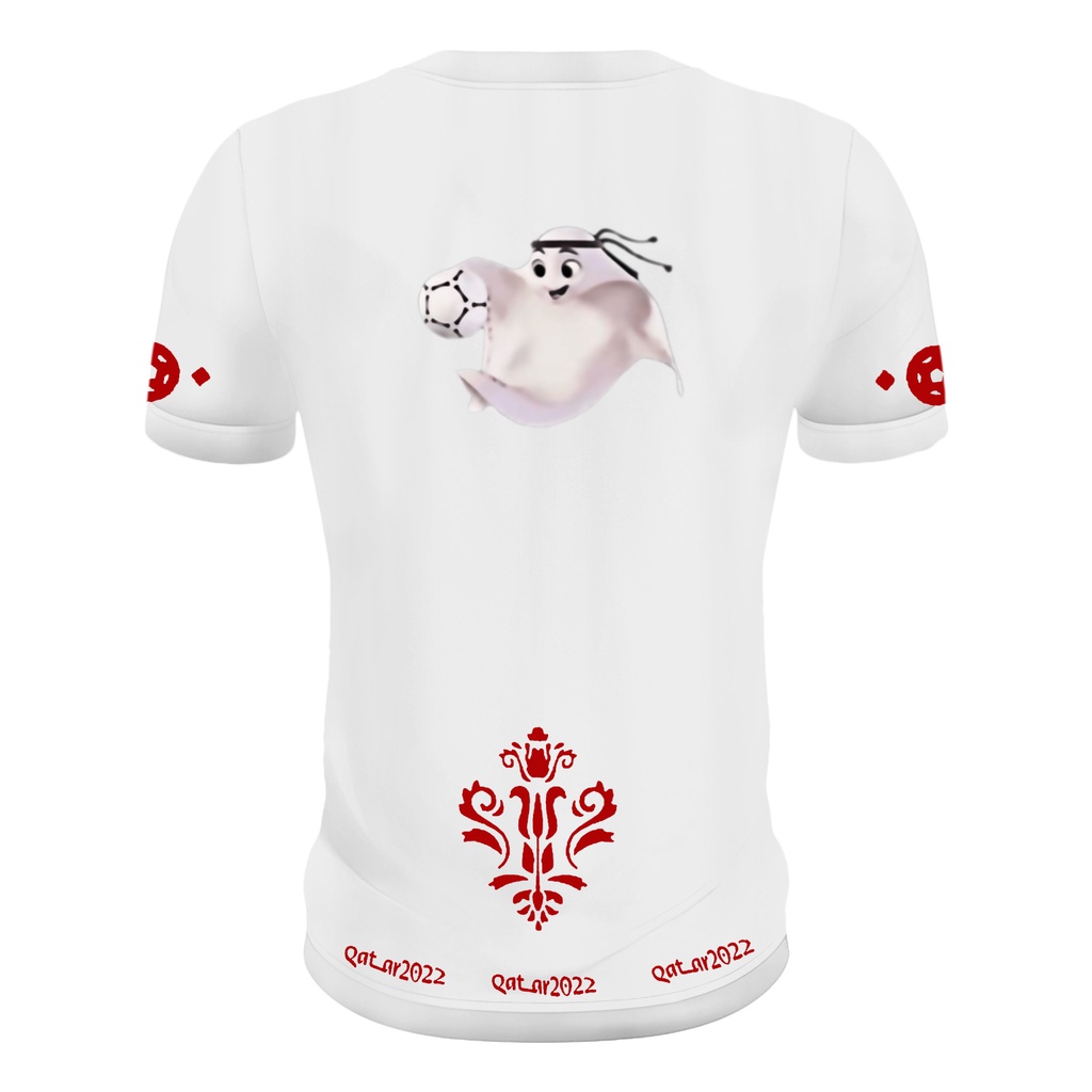 Áo Thun Tay Ngắn In Hình Đội Bóng Katar Mascot La 'Eeb Phong Cách Mới 2022