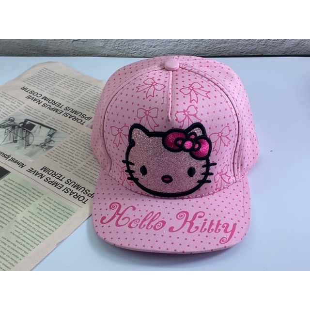 Nón kết bé gái 3 tuổi đến 5 tuổi - mũ mèo hello kitty chậm bi cực xinh
