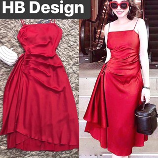 Đầm 2 dây tùng xếp bèo sang chảnh