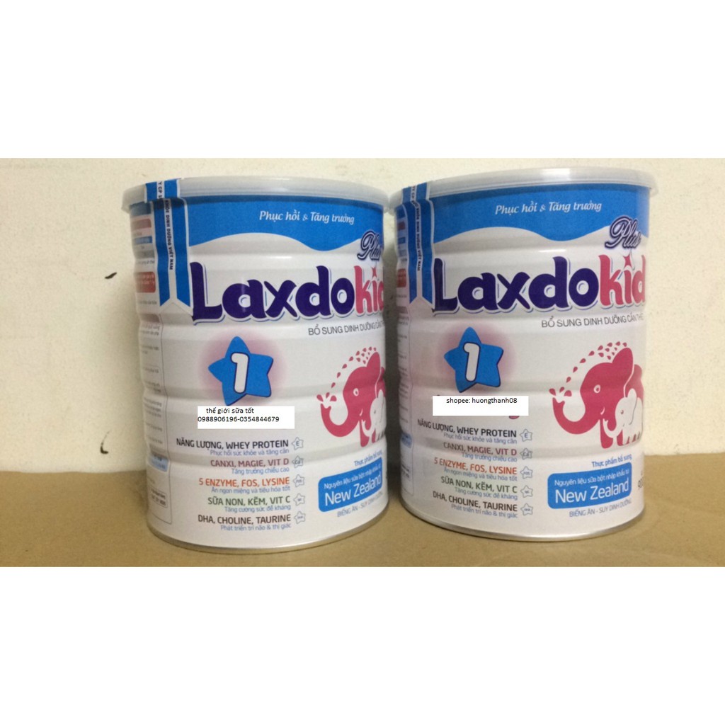 Combo 6 Lon sữa laxdokid 1-900g