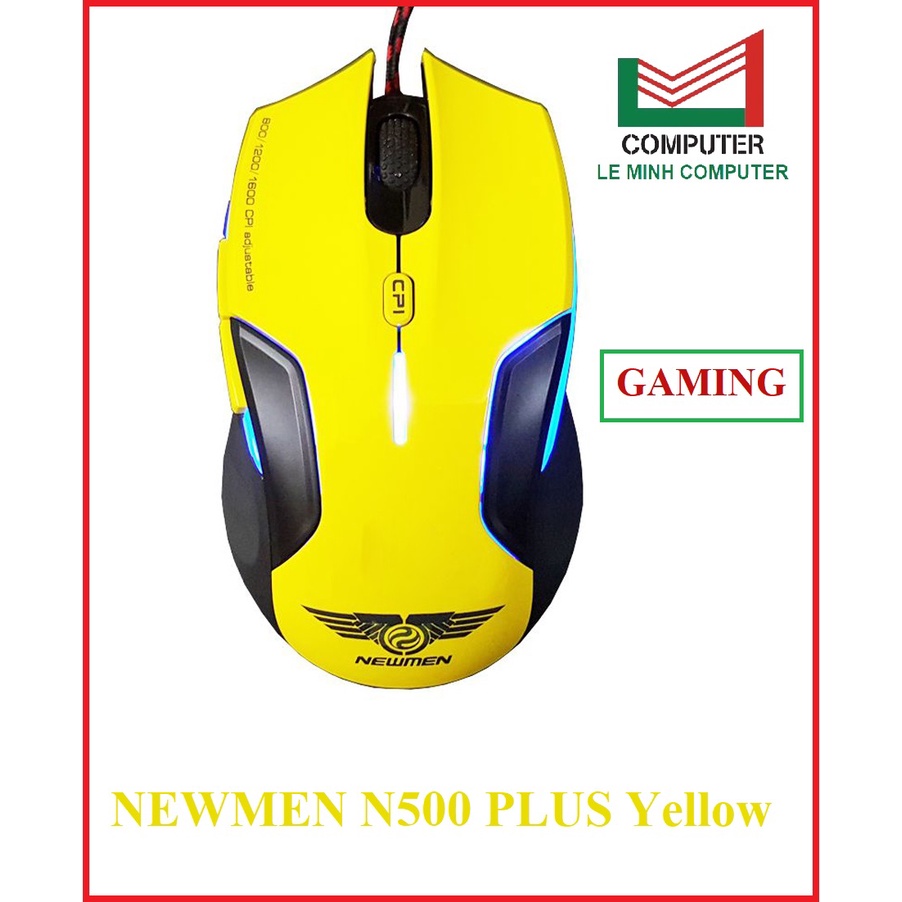 Chuột GAMING cao cấp NEWMEN N500 PLUS Yellow USB Chính hãng