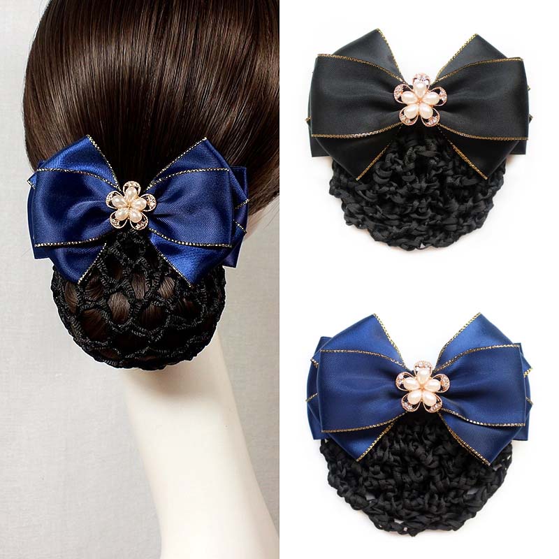 Kẹp Búi Tóc Hình Nơ Đính Hạt Ngọc Trai Giả