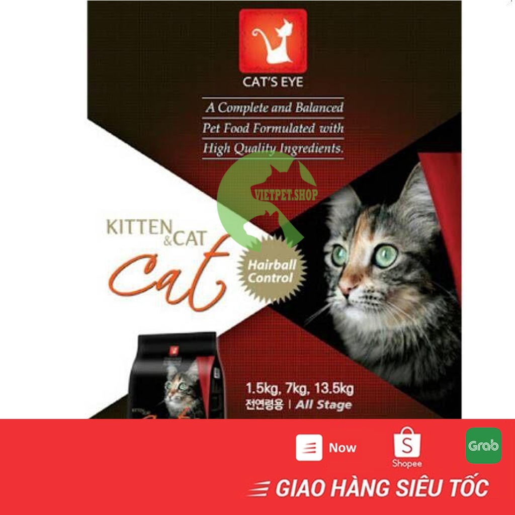 Thức ăn cho mèo Cat's Eye - Túi zip 1kg loại hạt Cat Eye siêu tiết kiệm | Cateye