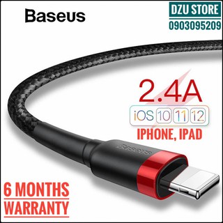 Cáp Baseus Cafule Lightning cho iPhone/ iPad 1m ( 2.4A, Sạc nhanh, Siêu bền)