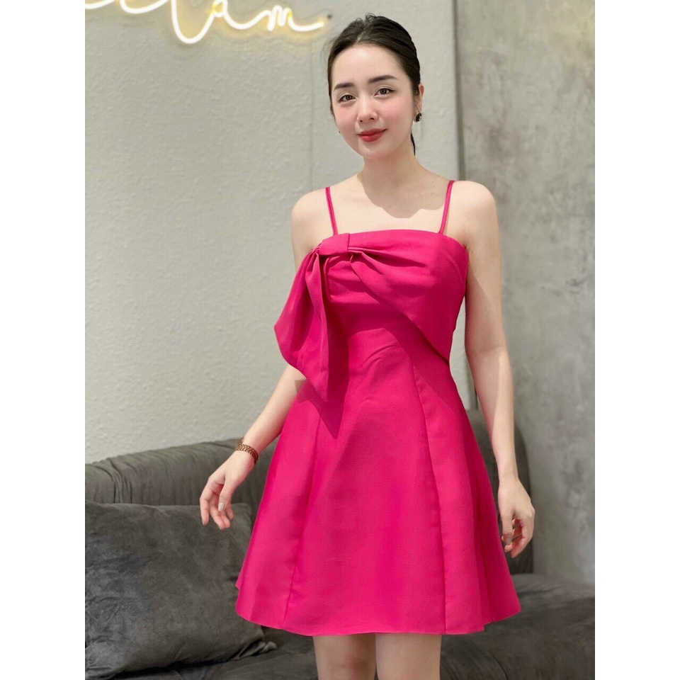 D001 - Đầm hai dây dự tiệc thắt nơ