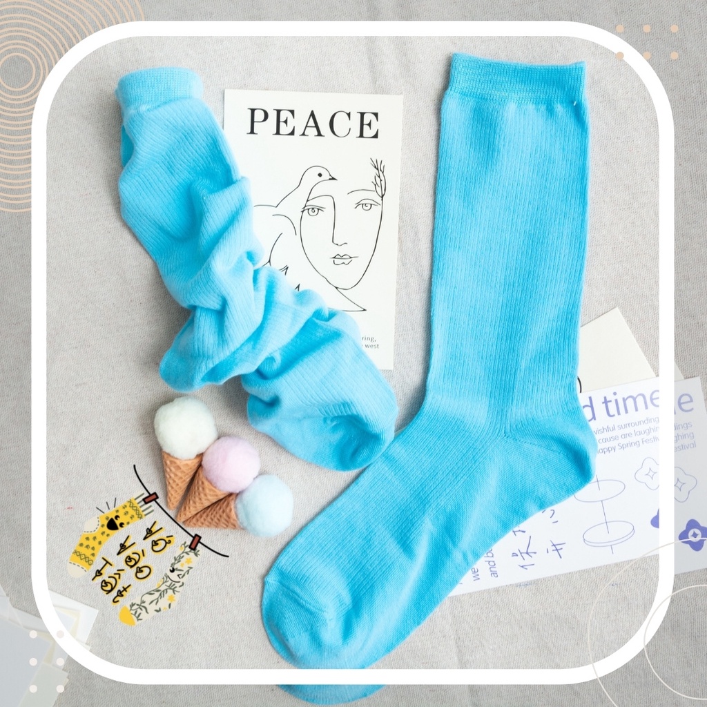 TẤT VỚ CỔ CAO NỮ TRƠN SỌC CHÌM CỔ BO CHUN