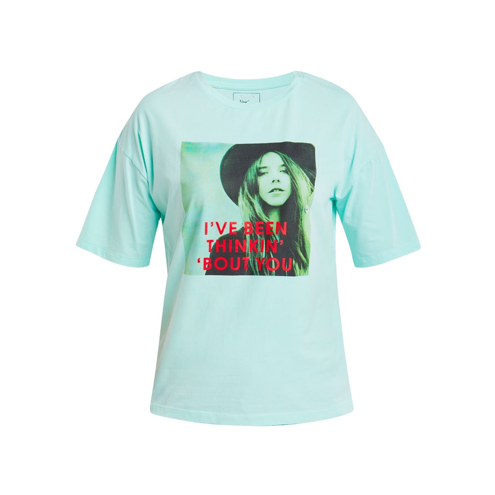 Ninomaxx Áo thun Graphic Nữ tay ngắn chất liệu cotton 1809048