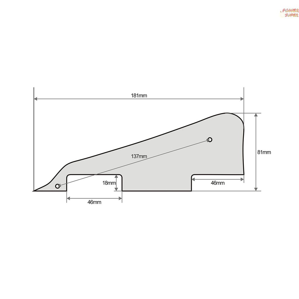 PSUPER Single PLY Scratchplate Guard Plate Electric Guitar Pickguard Pick Guard with L-shaped Bracket for LP Guitar