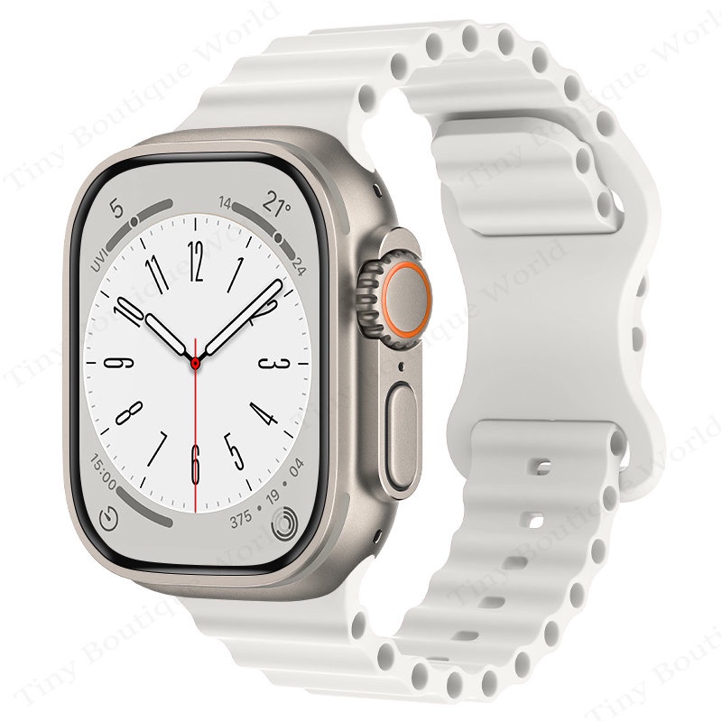 Dây Đeo Đồng Hồ Bằng Silicone Cho Apple Watch 49mm 44mm 45mm 40mm42mm41mm Iwatch Series 8 Ultra 6 Se 5 3 7