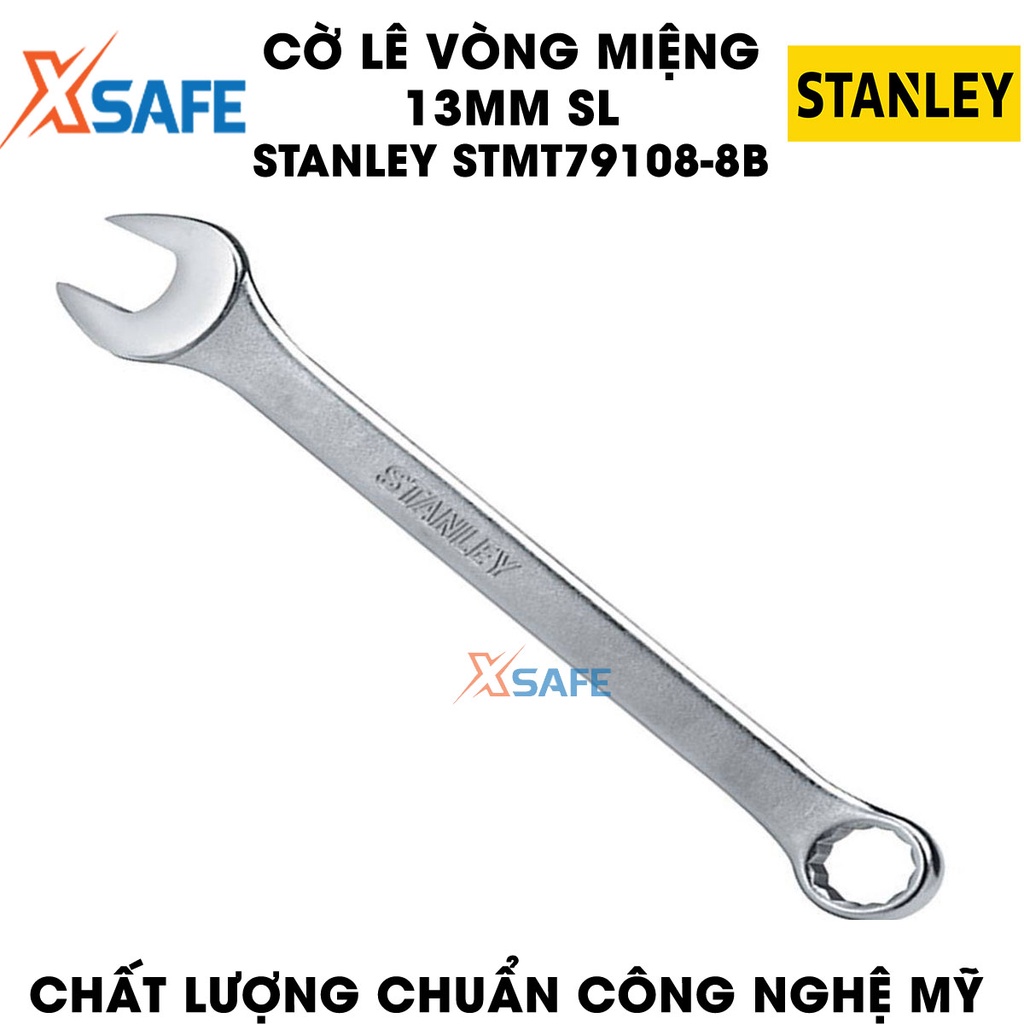 Cờ lê vòng miệng SL STANLEY STMT79108-8B 13mm 1 đầu hở 1 đầu vòng, chất liệu thép CR-V cứng, không gỉ sét - Chính hãng