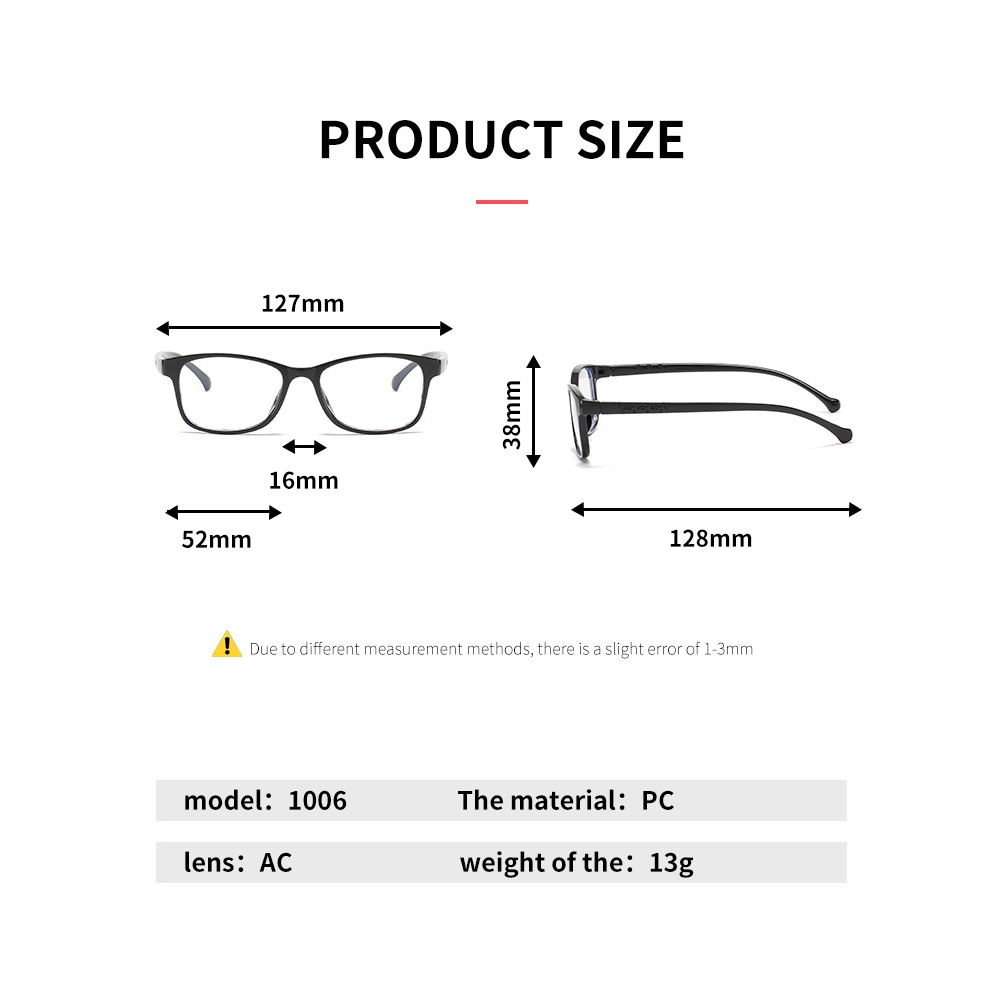 Mắt Kính Gọng Vuông Chống Bức Xạ Phong Cách Hàn Quốc Cho Bé Từ 5-13 Tuổi