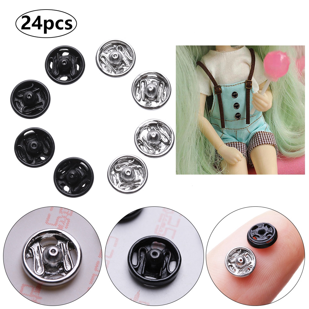 L1 24pcs 6mm Accessories Dollhoues Miniature Invisible Snap Craft Mini Buttons