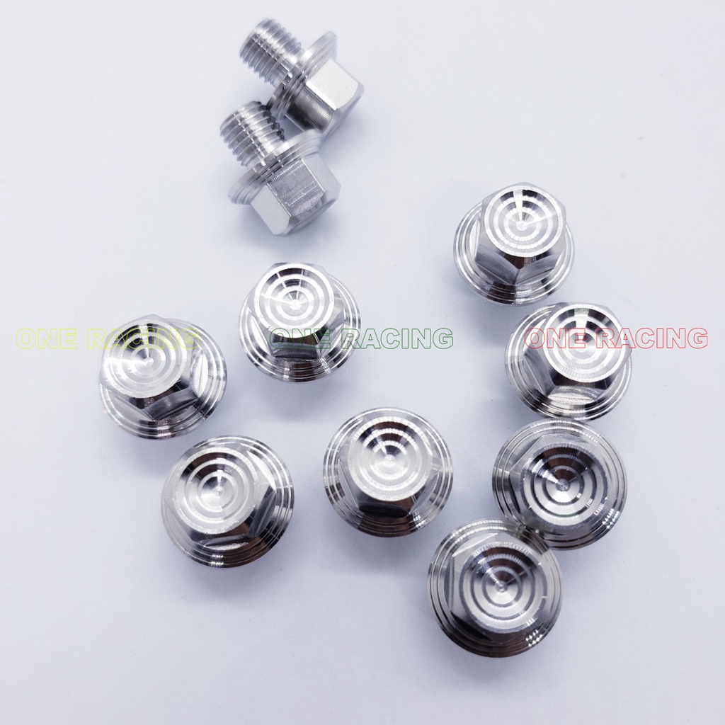 1 Ốc chân gương chân kính salaya Thái 10li1 inox CNC gắn wave dream sirius exciter sh...