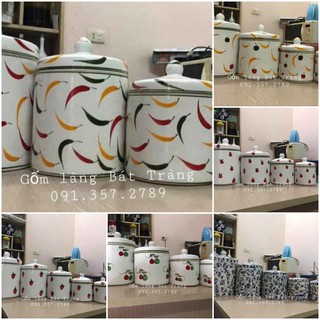 Vại muối dưa cà gốm sứ bát tràng