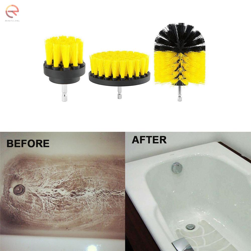 KKmoon 24 PCS Drill Brush Attachments Set Includes Scrub Pads Sponges Different-Sized Brushes Power Scrubber Brushes with Extend Rod Universal Rod Versatile for Car Household Bathroom Kitchen Tub Sink Floor