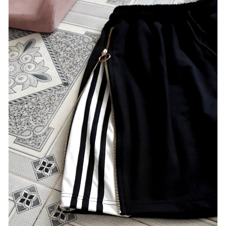 XPstore Quần short 3 sọc phối dây kéo Nam Nữ (Ảnh thật)