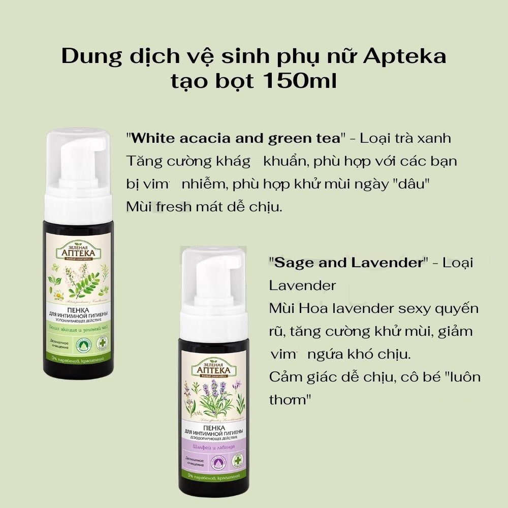 Dung dịch vệ sinh phụ nữ Cân Bằng Độ pH Vùng Kín &quot;Zelenaya Apteka&quot; 370ml