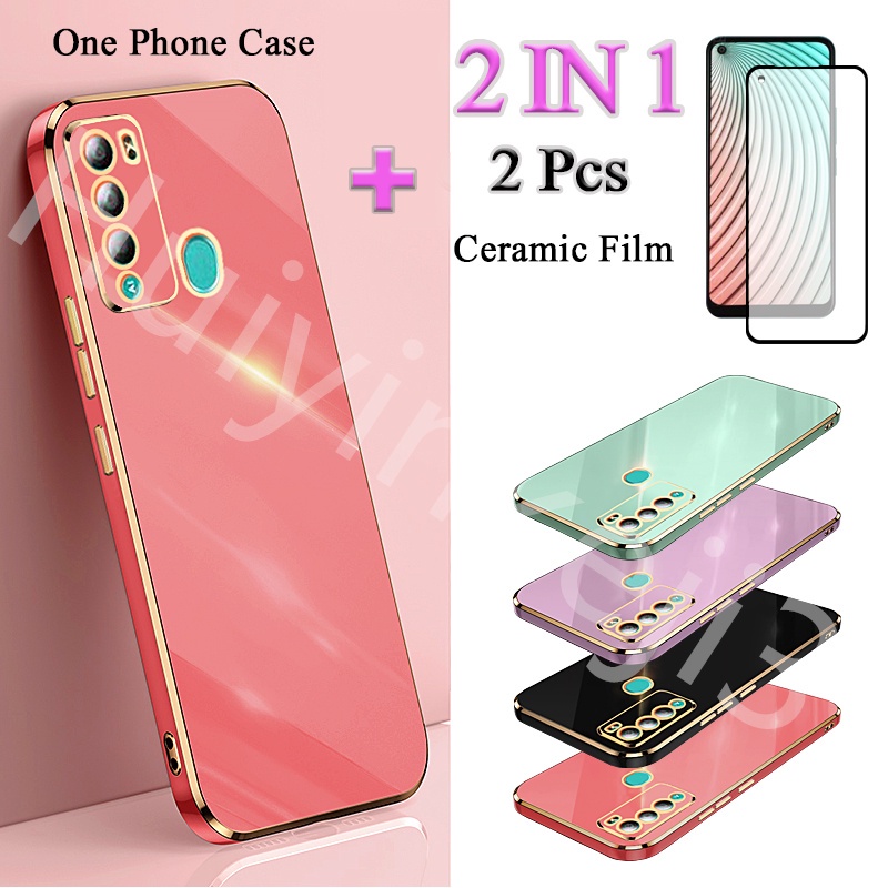 Ốp Điện Thoại Mạ Điện 2 Trong 1 Có Màn Hình Bảo Vệ Cho ITEL Vision 2 S16 Pro Vision Lte Traight Edge