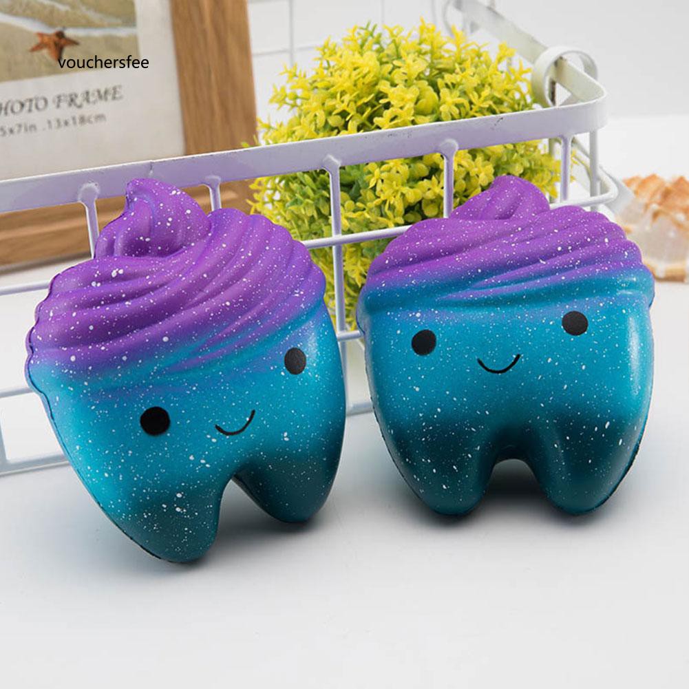 Cute Colorful Tooth Squishy Slow Rising Squeeze Stress Reliever Toy Kid Gift