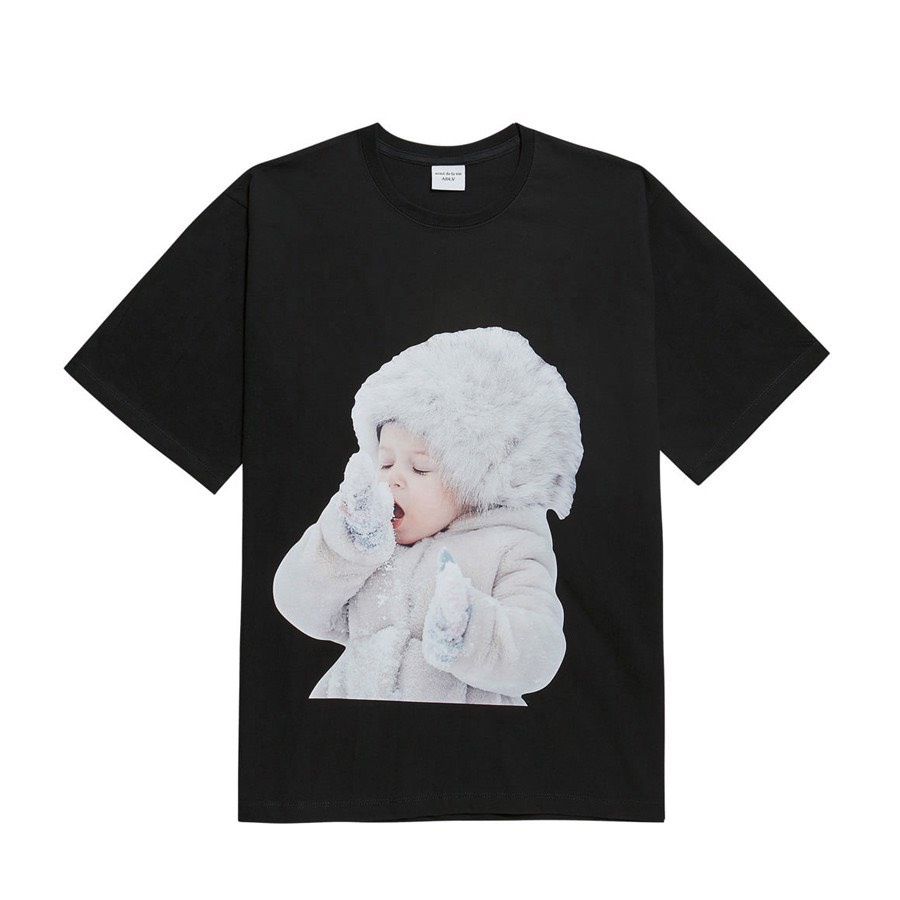 Áo thun tay lỡ form rộng ADLV Baby Snow Em Bé Tuyết HARIQUEEN - Áo phông nam nữ unisex Freesize 65kg