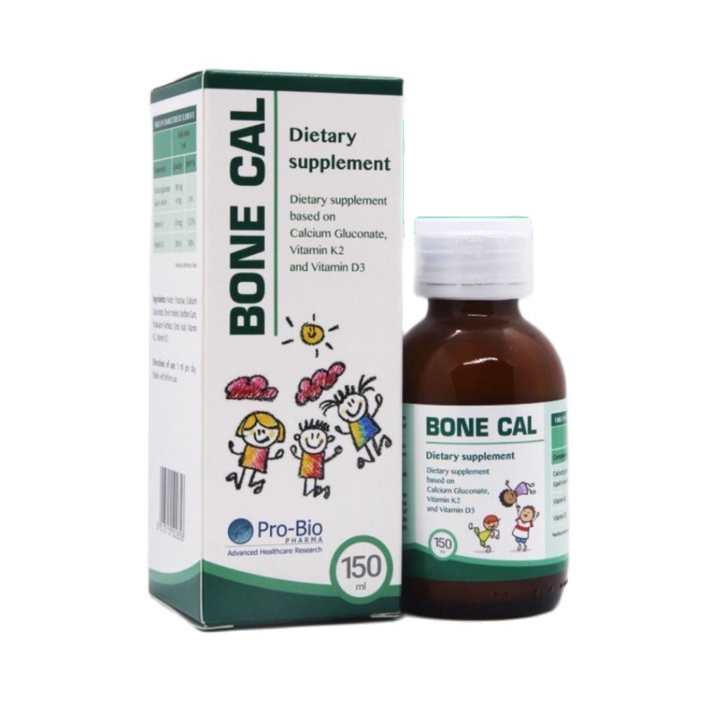 Bone Cal - Bổ Sung Canxi, giúp xương, răng chắc khỏe, phát triển chiều cao cho bé Hộp 100ml