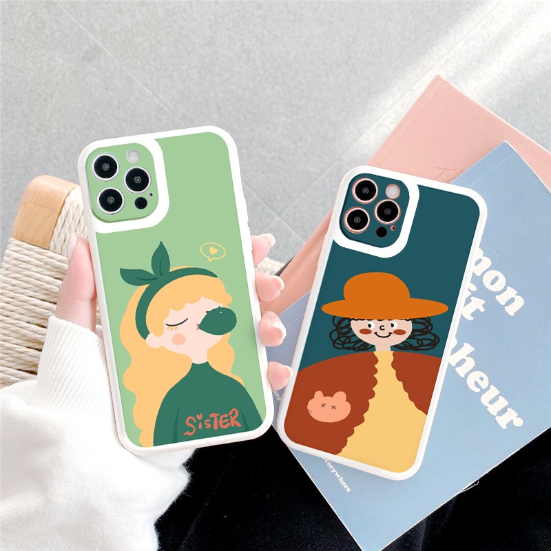 Ốp lưng iphone Cô gái tinh nghịch cạnh vuông lỗ camera 6/6splus/7/7plus/8/8plus/x/xr/xs/11/12/13/pro/promax tr1160