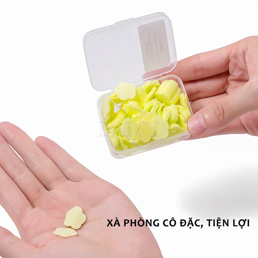 Xà Bông Rửa Tay Hình Bông Hoa , Xà Phòng Giấy Bỏ Túi Đi Du Lịch Đi Ra Ngoài Tiện Lợi