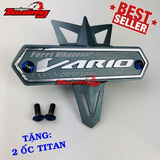 MẶT NẠ BẢNG TÊN MÀU XÁM nguyên khối dành cho xe Vario ( tặng 2 ốc TITAN )