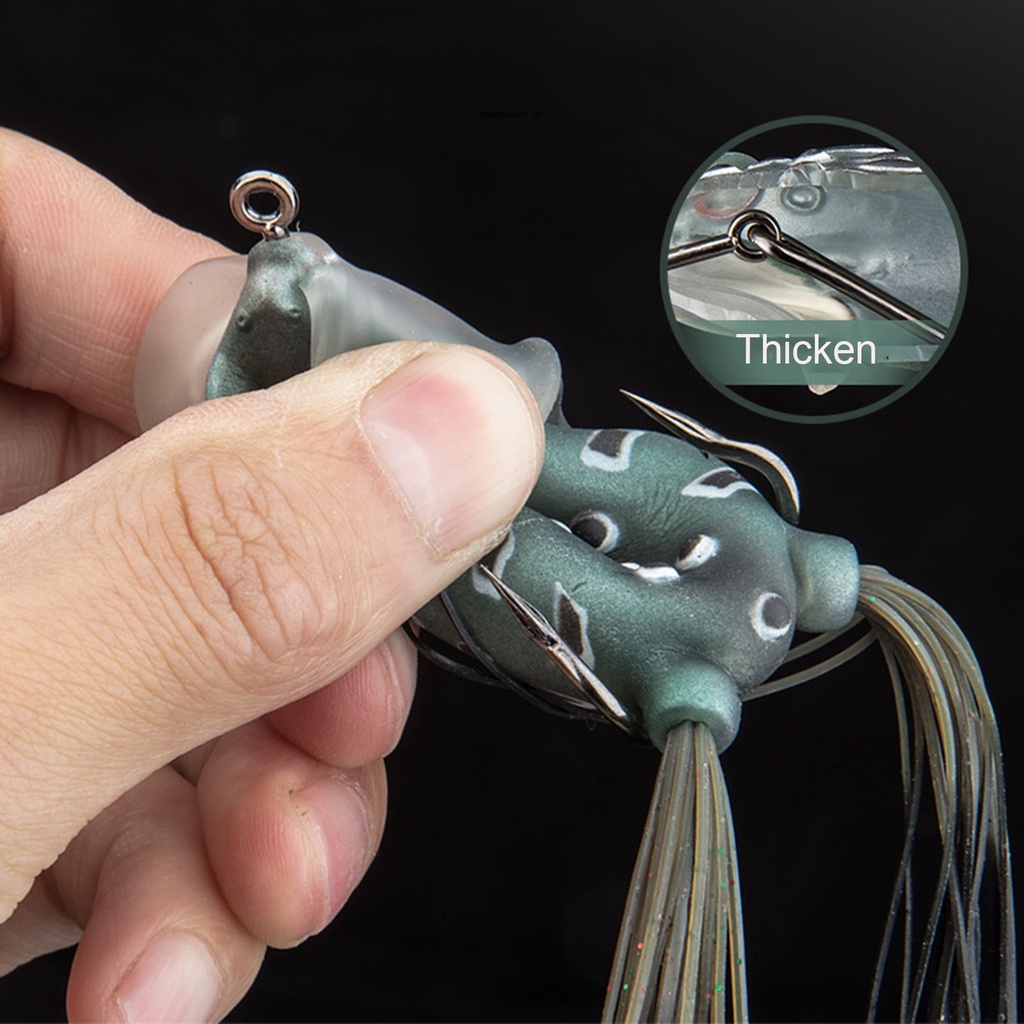 Mồi câu cá giả hình ếch có móc mềm bằng PVC chất lượng cao